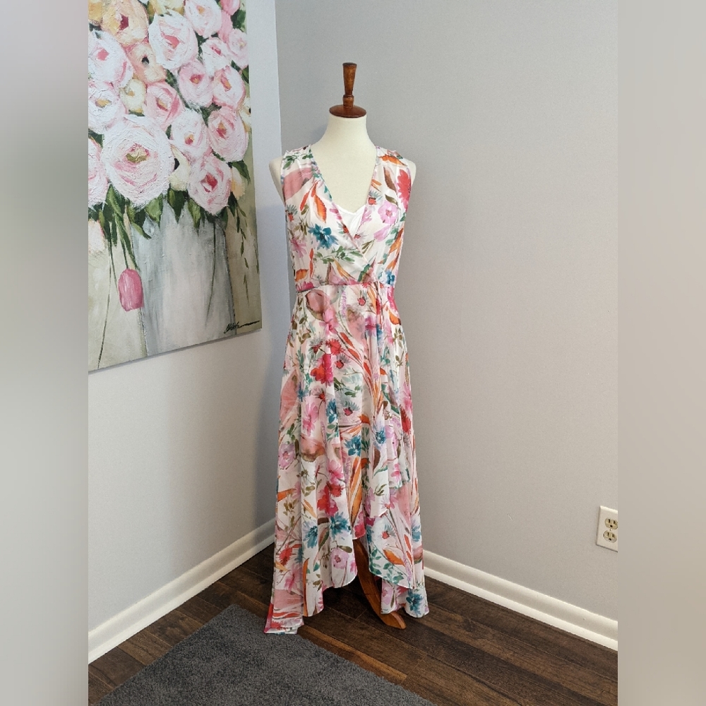 Calvin Klein Floral High Low Dress